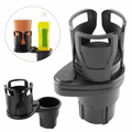 2-in-1 Foldable Car Cup Holder - Rotatable Dual Drink & Organizer Stand