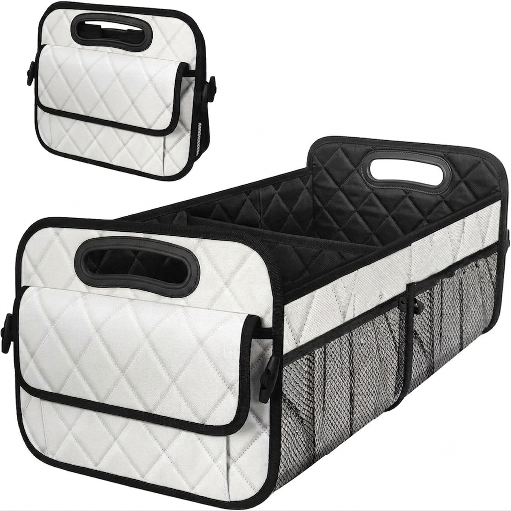 Foldable Car Trunk Organizer - Waterproof Collapsible Storage Box